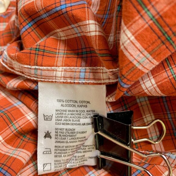 Boston Traders Shirt Mens Extra Large Orange Plaid Outdoor Business Casual Camp - Picture 8 of 11